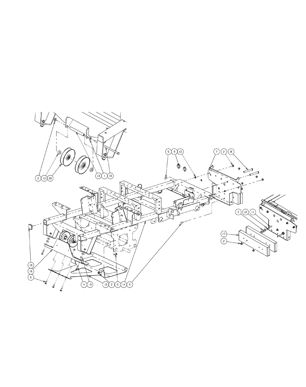 Frame Assembly 60-Inch Diagram and Parts List for M60-CT 53AB5JEX750-28-HP-3Cylinder-OHV Cub Cadet Lawn Tractor